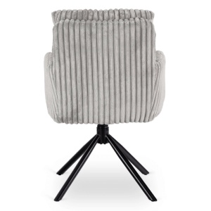 SET 4 SCAUNE ROTATIVE, ARTIM MEBLE, REALIZAT DIN CATIFEA RAIAT GRI SI METAL, STIL MODERN - Img 7