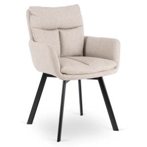 SET 4 SCAUNE ROTATIVE, ARTIM MEBLE, REALIZAT DIN MATERIAL TEXTIL BEJ SI CADRUL DIN METAL, STIL MODERN - Img 5
