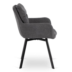 SET 4 SCAUNE ROTATIVE, ARTIM MEBLE, REALIZAT DIN MATERIAL TEXTIL GRI INCHIS SI CADRUL DIN METAL, STIL MODERN - Img 7