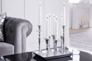 SET 4 SFESNICE, 7 FLAMES, COD 38067, ARGINTIU, STIL CLASIC - Img 6