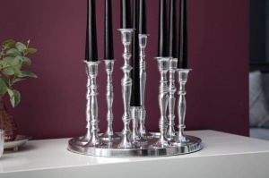 SET 4 SFESNICE, FLAMES, COD 17366, CULOARE ARGINTIE, STIL CLASIC - Img 3