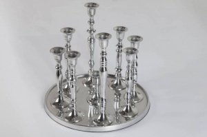 SET 4 SFESNICE, FLAMES, COD 17366, CULOARE ARGINTIE, STIL CLASIC - Img 5