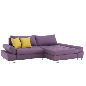 SET CANAPEA GRES, MODEL DREAPTA, VIOLET/MUSTAR, DIN TESATURA/TEXTIL, EXTENSIBILA, SPATIU DEPOZITARE, STIL MODERN, TK - Img 5