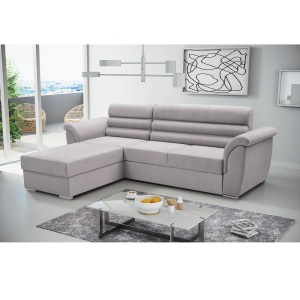 SET DE CANAPEA FABO, GRI DESCHIS, MODEL STANGA, DIN TESATURA WOOLLY, TAPITAT, EXTENSIBIL, STIL MODERN, TK - Img 5