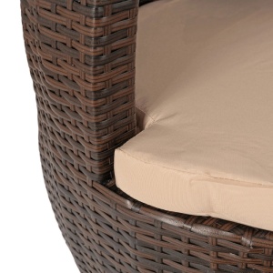 SET MOBILIER DE GRADINA/TERASA, FRIO, ARTIM MEBLE, DIN TEHNORATAN, TEXTIL SI STICLA, CULOARE MARO/BEJ - Img 7