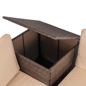 SET MOBILIER DE GRADINA/TERASA, NEGRO, ARTIM MEBLE, DIN TEHNORATAN, TEXTIL SI STICLA, CULOARE MARO/BEJ - Img 2