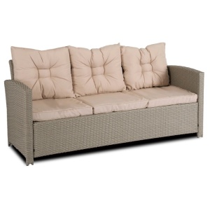 SET MOBILIER DE LUAT MASA, GRADINA/TERASA, COLORADO, ARTIM MEBLE, DIN METAL, TECHNORATAN SI STICLA, CULOARE BEJ - Img 4