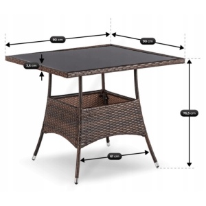 SET MOBILIER GRADINA, ARTIM MEBLE, MASA SI 4 SCAUNE, REALIZAT DIN POLIRATAN, CULOARE MARO/BEJ, STIL MODERN - Img 7