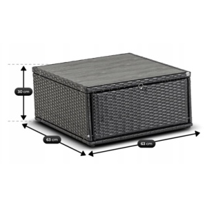 SET MOBILIER TERASA/GRADINA, CALIENTE, ARTIM MEBLE, DIN TEHNORATAN SI TEXTIL, CULOARE NEGRU/MARO - Img 15