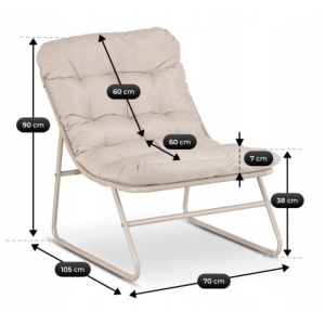 SET MOBILIER TERASA, NIKEA, ARTIM MEBLE, DIN METAL SI TEXTIL, CULOARE BEJ - Img 7