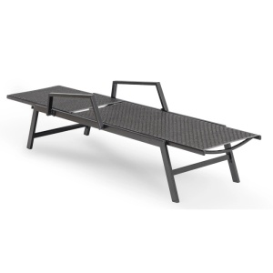 SEZLONG, ARTIM MEBLE, REALIZAT DIN TEHNORATAN SI METAL, CULOARE NEAGRA, STIL MODERN - Img 2
