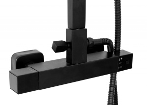 SISTEM DUS MILAN NEGRU, CU TERMOSTAT, DIN METAL CALITATE SUPERIOARA