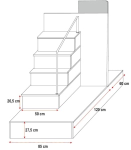 SISTEM MODULAR PENTRU CAMERA COPII ALB/ALBASTRU RAJ5 KM DESIGN MODERN - Img 3