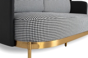 SOFA ELEGANTA, VENICE, STOFA, PIELE ECO SI METAL, 165CM, DESIGN DEOSEBIT - Img 4