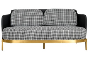 SOFA ELEGANTA, VENICE, STOFA, PIELE ECO SI METAL, 165CM, DESIGN DEOSEBIT - Img 2