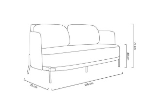 SOFA ELEGANTA, VENICE, STOFA, PIELE ECO SI METAL, 165CM, DESIGN DEOSEBIT - Img 4