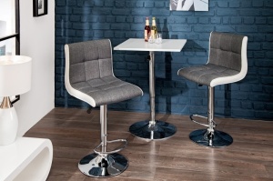 STOC!!! 2 BUCATI SCAUNE DE BAR 90/115CM, ALB/GRI, MODENA, COD 36829, DESIGN MODERN - Img 3