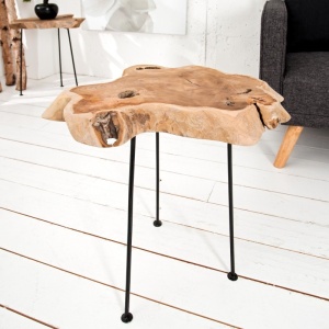 STOC!!! MASUTA DE CAFEA, WILD, 50CM, DIN LEMN MASIV DE TEC, DESIGN RUSTIC