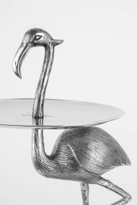 SUPORT DECORATIV FLAMINGO, ARGINTIU, STIL MODERN, B2 - Img 6