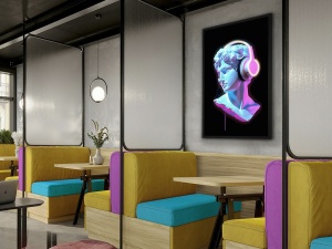 TABLOU DECORATIV CU LED, BUSTO 120CM, PANZA IMPRIMATA, DESIGN EXCLUSIV - Img 2