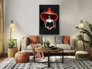 TABLOU DECORATIV CU LED, TOCADO 120CM, PANZA IMPRIMATA, DESIGN EXCLUSIV - Img 3