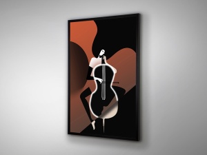 TABLOU DECORATIV CU LED, VIOLONCEL 120CM, PANZA IMPRIMATA, DESIGN EXCLUSIV - Img 4