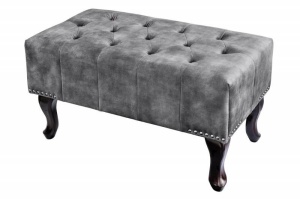 TABURET CHESTEFIELD, CATIFEA STRUCTURATA GRI, COD 43521, DESIGN ANTICHIZAT - Img 4