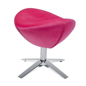 TABURET EGG WIDE VELVET FUCSIA 33/CROM, CONFECTIONAT DIN CATIFEA SI METAL, STIL MODERN