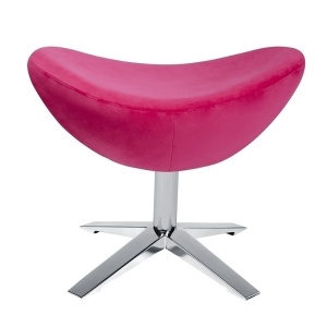 TABURET EGG WIDE VELVET FUCSIA 33/CROM, CONFECTIONAT DIN CATIFEA SI METAL, STIL MODERN - Img 2