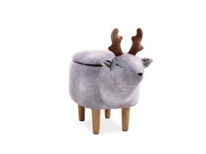 TABURET PENTRU COPII LUKASZ GRI/NATURAL STIL MODERN