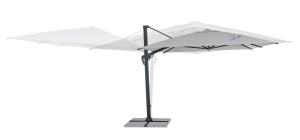 UMBRELA DE TERASA/GRADINA INES, GRI DESCHIS, CONFECTIONATA DIN ALUMINIU SI POLIESTER - Img 4
