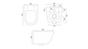 VAS DE TOALETA SUSPENDAT REA CARLO MINI TORNADO RIMLESS FLAT PRO, ALB, DIN CERAMICA, CALITATE SUPERIOARA - Img 7