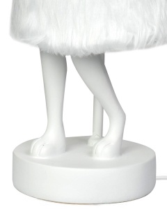 VEIOZA RABBIT FUR 50 CM ALB/ARGINTIU, CONFECTIONATA DIN TEXTIL SINTETIC, RASINA SI METAL, STIL MODERN - Img 3