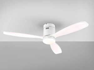 VENTILATOR SIROCO, CU TELECOMANDA, 30 CM, ALB, DIN METAL SI LEMN, STIL MODERN - Img 3