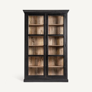 VITRINA CU STICLA, BAVAY 210CM, DIN LEMN DE MANGO, DESIGN COLONIAL, VICAL HOME