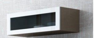 VITRINA LIVING CU LED VIGO 90 LATTE/ALB DESIGN MODERN CM