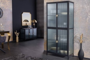 VITRINA LIVING, DIN METAL SI STICLA 180CM, DESIGN INDUSTRIAL, ARTIM GROUP SELECTION