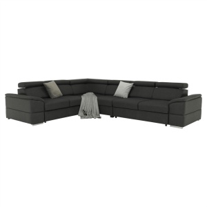 ANSAMBLU DE CANAPELE SEGORIA LUX, MODEL DREAPTA, GRI, DIN TEXTIL, EXTENSIBIL, SPATIU DEPOZITARE, STIL MODERN, TK - Img 2