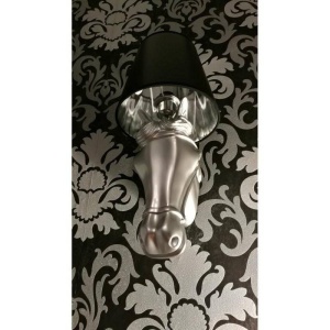 APLICA DECORATIVA CABEZA, ARGINTIU/NEGRU, DIN ACRIL SI TEXTIL, STIL MODERN, B2