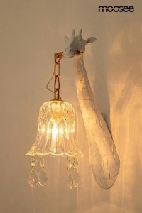 APLICA GIRAFFE ALB, CONFECTIONATA DIN OTEL, STICLA SI RASINA, STIL MODERN - Img 3