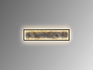 APLICA STONE, 60 CM, NEGRU MAT/GRI, DIN METAL SI ARDEZIE SINTETICA, STIL MODERN