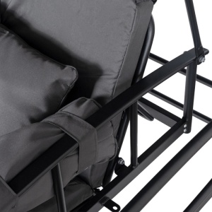 BALANSOAR DE GRADINA, ARTIM MEBLE, REALIZAT DIN TEXTIL IMPERMEABIL SI METAL, CULOARE NEAGRA/GRI, STIL MODERN - Img 5