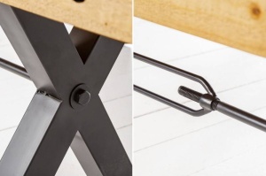 BANCA, THOR 200CM, LEMN MASIV DE PIN, COD 43677, DESIGN INDUSTRIAL - Img 3