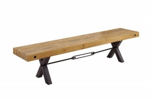 BANCA, THOR 200CM, LEMN MASIV DE PIN, DESIGN INDUSTRIAL - Img 5