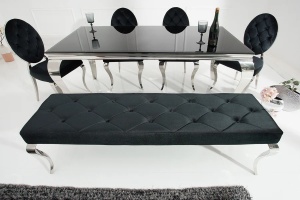BANCHETA BAROCK ARGINTIU/NEGRU DESIGN MODERN - Img 2