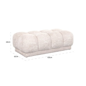 BANCUTA NOAH BE LOVELY CREAM 11,, S4757, CONFECTIONAT DIN PLACAJ, SPUMA, LEMN SI 100% POLIESTER, STIL MODERN - Img 5