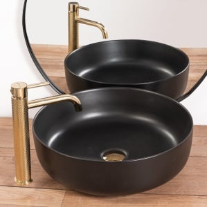 BATERIE REA GUSTO MIXER, ,HIGH, AURIU, DESIGN MODERN, MONTAJ PE BLAT, CALITATE SUPERIOARA, REA