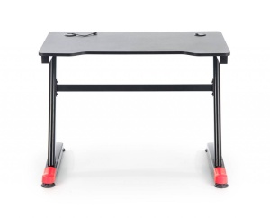 BIROU B40, CU ILUMINARE LED, NEGRU/ROSU, DIN MDF FURNIRUIT SI PICIOARE DIN METAL, STIL MODERN - Img 5