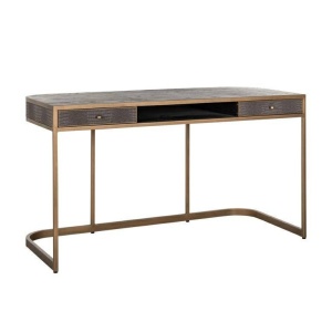 BIROU CLASSIO, 140 CM, 7535, MARO/AURIU ANTICHIZAT, DIN FURNIR DE STEJAR, PIELE ECO SI METAL, RICHMOND INTERIORS