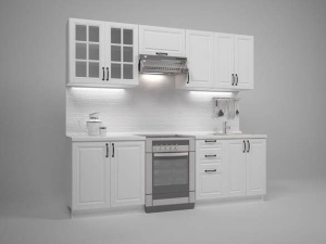 BUCATARIE DIN MDF MICHELLA 240CM DE CULOARE ALBA